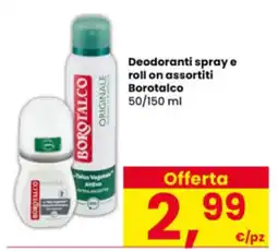 Interspar Deodoranti spray e roll on assortiti Borotalco offerta