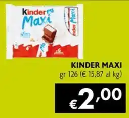 Maxi Supermercati Kinder Maxi offerta