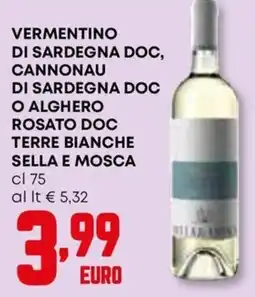 Kanguro Vermentino di Sardegna DOC, Cannonau di Sardegna DOC o Alghero Rosato DOC Terre Bianche Sella e Mosca offerta