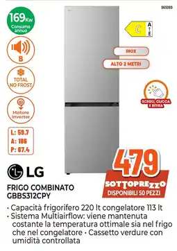 Expert Di Lella LG Frigo Combinato GBBS312CPY offerta