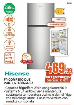 Expert Di Lella Hisense frigorifero due porte offerta