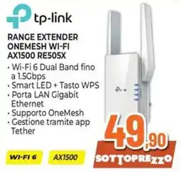 Extracoop tp-link range extender onemesh wi-fi ax1500 re505x offerta