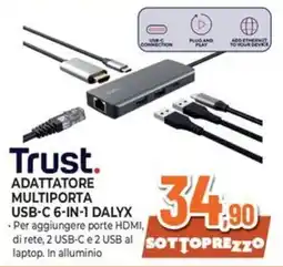 Extracoop Trust adattatore multiporta usb-c 6-in-1 dalyx offerta