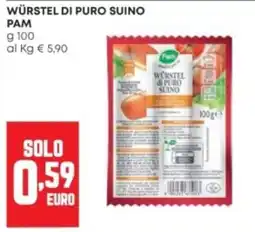 Panorama Würstel di puro suino Pam offerta