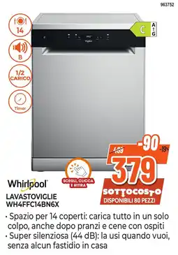 Expert Di Lella Whirlpool Lavastoviglie WH4FFC14BN6X offerta