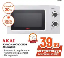 Expert Di Lella Akai forno a microonde akmw20sg offerta