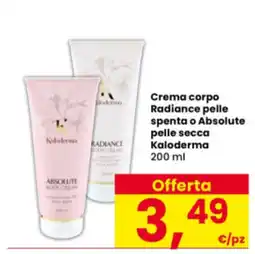 Interspar Crema corpo Radiance pelle spenta o Absolute pelle secca Kaloderma offerta