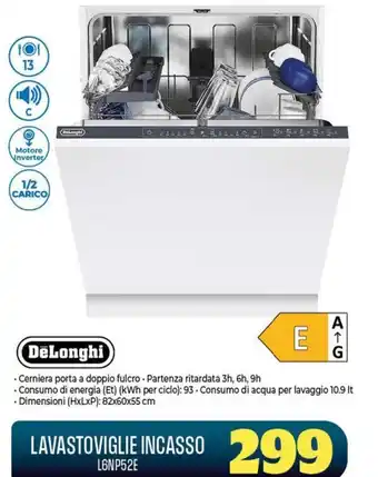 Lavastoviglie incasso DeLonghi
