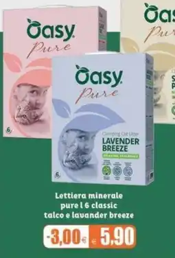 Elite Pet Lettiera minerale pure l 6 classic talco e lavender breeze offerta