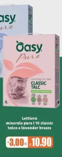 Elite Pet Lettiera minerale pure l 10 classic talco e lavender breeze offerta