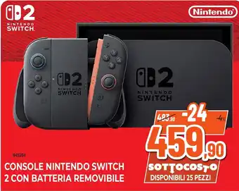 Console Nintendo Switch 2 con batteria rimovibile