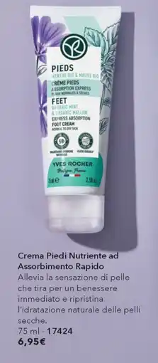 Yves Rocher Crema Piedi Nutriente ad Assorbimento Rapido offerta