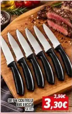 Orizzonte Set 6 coltelli bisteca nero offerta