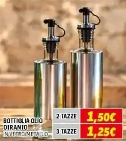 Orizzonte Bottiglia olio d'oliva in vetro/metallo offerta