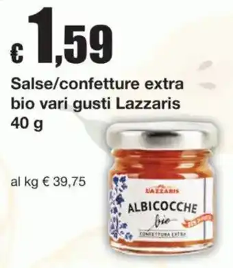 Sì con te Salse/confettura extra bio vari gusti Lazzaris offerta