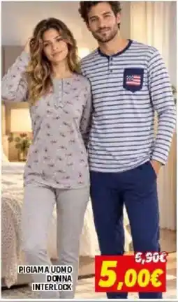 Orizzonte Pigiama uomo donna interlock offerta