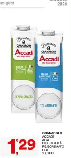 Quick Sisa Granarolo Accadi alta digeribilità offerta