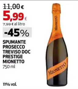 Extracoop Spumante Prosecco Treviso Doc Prestige Mionetto offerta