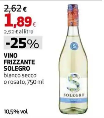 Vino frizzante Solegro