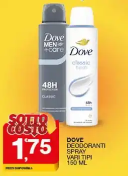 Quick Sisa Dove deodoranti spray offerta