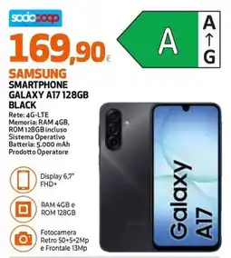 Extracoop Samsung Smartphone Galaxy A17 128GB Black offerta