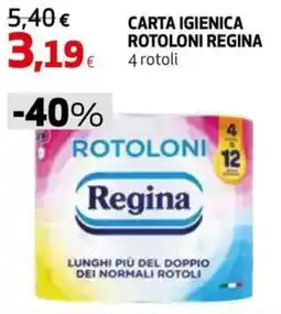 Extracoop Carta igienica rotoloni Regina offerta