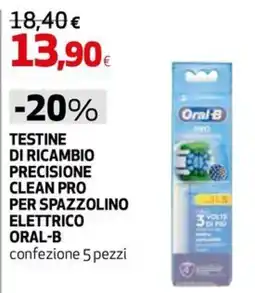 Extracoop Testine di ricambio precisione clean pro per spazzolino elettrico oral-b offerta