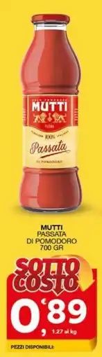 Quick Sisa Mutti passata di pomodoro offerta