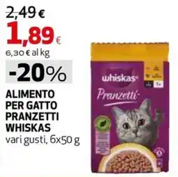 Extracoop Alimento per gatto Pranzetti Whiskas offerta