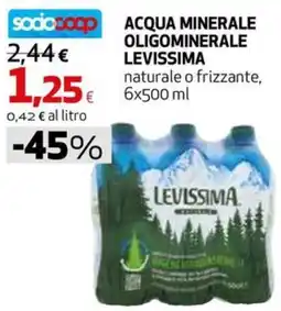 Extracoop Acqua minerale oligominerale Levissima offerta