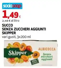 Extracoop Succo senza zuccheri aggiunti Skipper offerta