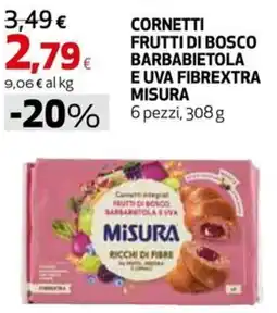 Extracoop Cornetti integrali frutti di bosco barbabietola e uva misura offerta