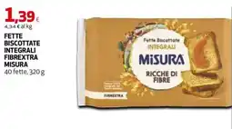 Extracoop Fette biscottate integrali Fibrextra Misura offerta
