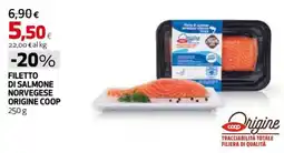 Extracoop Filetto di salmone norvegese origine Coop offerta