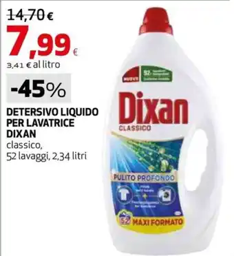 Detersivo liquido per lavatrice Dixan classico
