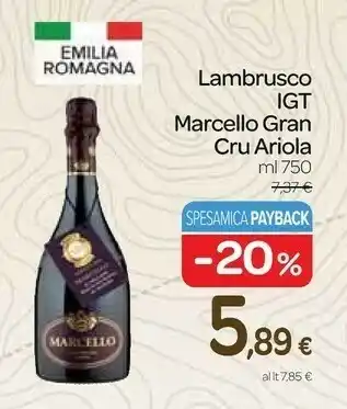 Carrefour Express Ariola lambrusco igt marcello gran cru offerta