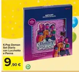 Carrefour K-Pop Demon Set Diario con Lucchetto e Penna offerta