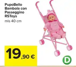Carrefour PupoBello Bambola con Passeggino RSToys offerta