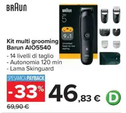 Carrefour Kit multi grooming Braun AIO5540 offerta