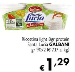 Maxi Supermercati Ricottina light Santa Lucia GALBANI offerta