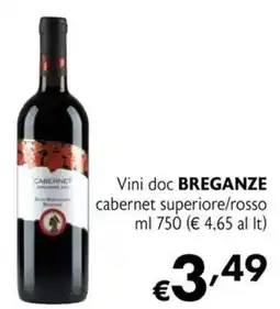 Maxi Supermercati Vini doc Breganze cabernet superiore/rosso offerta