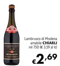 Maxi Supermercati Lambrusco di Modena amabile Chiarli offerta