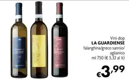 Maxi Supermercati Vini dop La Guardiense falanghina/greco sannio/ aglianico offerta