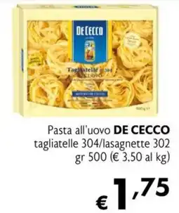 Maxi Supermercati Pasta all'uovo DE CECCO offerta