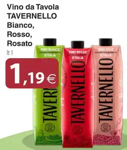 Docks Cash&Carry Vino da Tavola Tavernello Bianco, Rosso, Rosato offerta