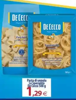 Docks Cash&Carry Pasta di semola Le Specialità De Cecco offerta