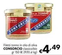 Eurospesa Filetti tonno in olio di oliva Consorcio classico/bio offerta