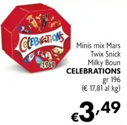 Eurospesa Minis mix Mars Twix Snick Milky Boun CELEBRATIONS offerta