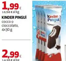 Extracoop Kinder Pingui Cocco o cioccolato offerta