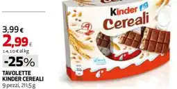 Extracoop Tavolette Kinder Cereali offerta